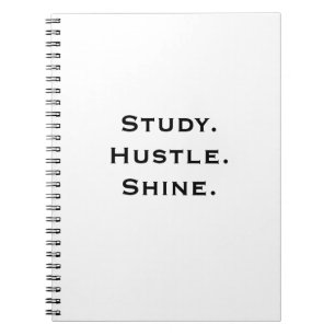 Caderno Espiral Notebook Inspiracional - Estudo. Hustle. Brilhante