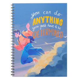 Caderno Espiral Notebook inspirado em anime colorido com motivação