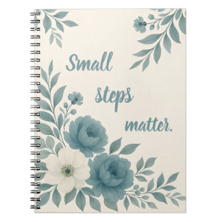 Caderno Espiral Notebook Inspirativo Floral de Aquarela