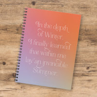 Notebook Invencível para citação Inspiracional de 