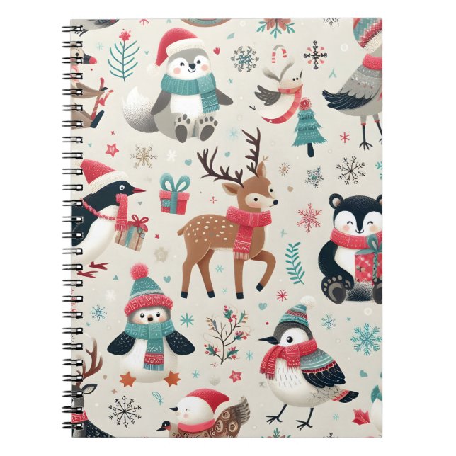 Caderno Espiral Notebook Invisível para Animais Invernos (Frente)