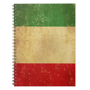 Caderno Espiral Notebook italiano Flag Vintage Grunge
