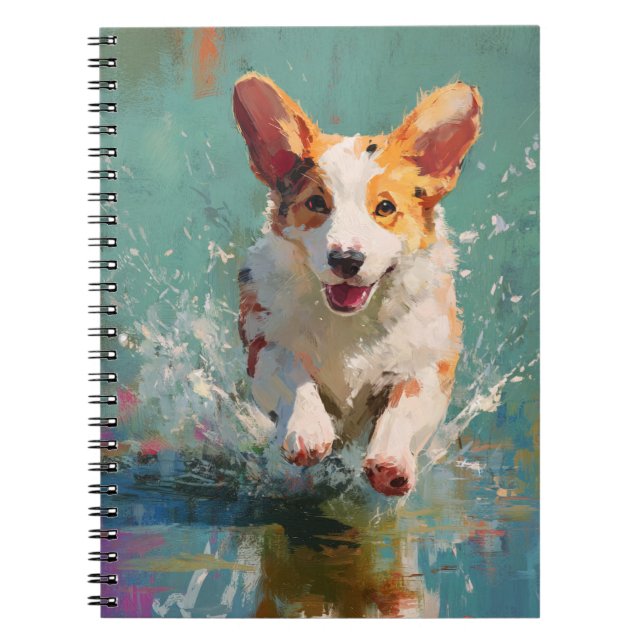 Caderno Espiral Notebook Joyful Corgi Splash (Frente)
