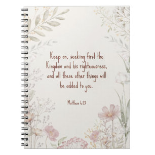 Caderno Espiral Notebook JW, Matthew 6:33 JW