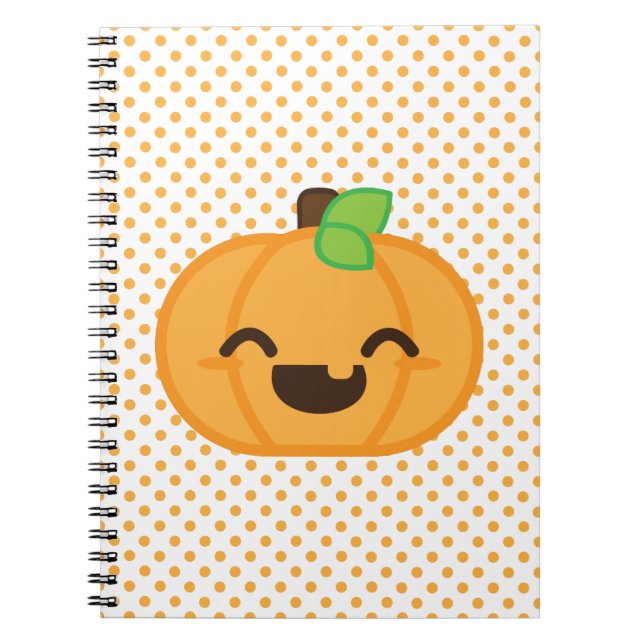 Caderno Espiral Notebook Kawaii Jack O Lanterna Pumpkin (Frente)