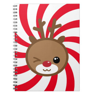 Caderno Espiral Notebook Kawaii Reindeer