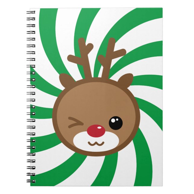 Caderno Espiral Notebook Kawaii Reindeer (Frente)