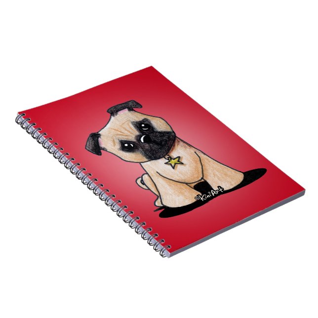 Caderno Espiral Notebook KiniArt Pug (Lado Direito)