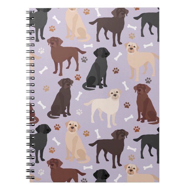 Caderno Espiral Notebook Labrador Retriever Paws e Bones (Frente)