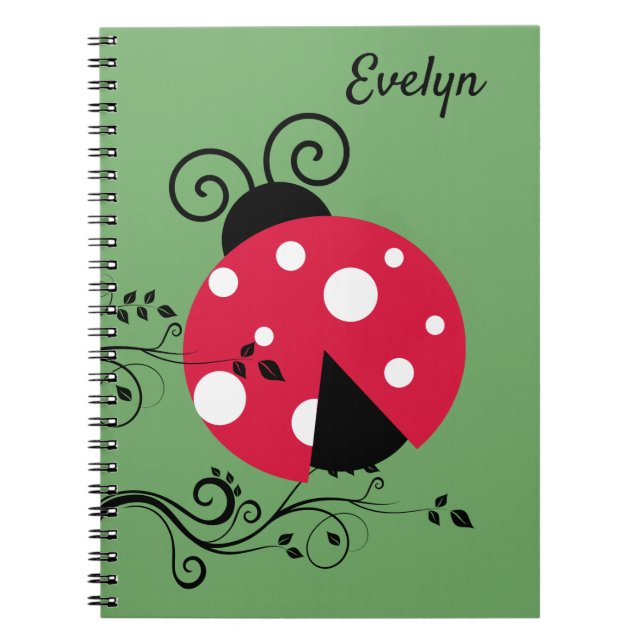 Caderno Espiral Notebook Lady Bug Personalizado Ladybug (Frente)