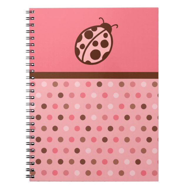 Caderno Espiral Notebook Ladybug Rosa (Frente)