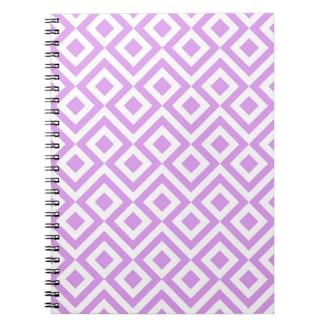 Caderno Espiral Notebook Lavanda e White Meander (Frente)