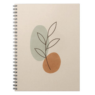 Caderno Espiral Notebook Leaf minimalista - Boho Abstrato