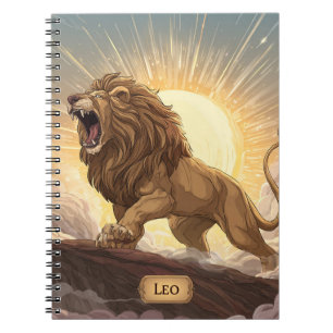 Caderno Espiral Notebook Leo Zodiac - Leão Sunlit em Raio