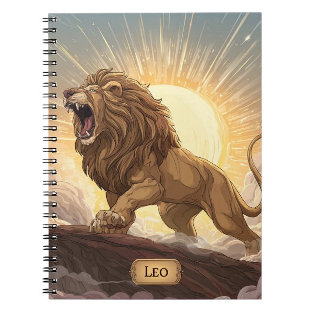 Caderno Espiral Notebook Leo Zodiac - Leão Sunlit em Raio (Frente)