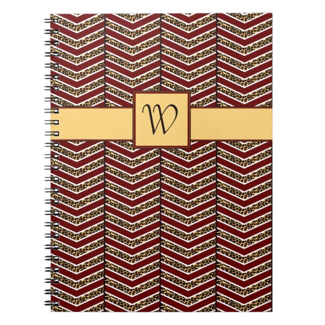 Caderno Espiral Notebook Leopard Print Chevron (Frente)