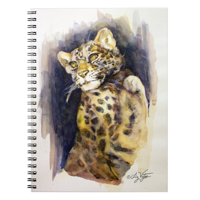 Caderno Espiral Notebook Leopardo de Neve (Frente)