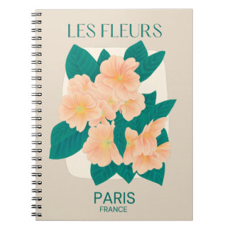 Caderno Espiral Notebook Les Fleurs Paris
