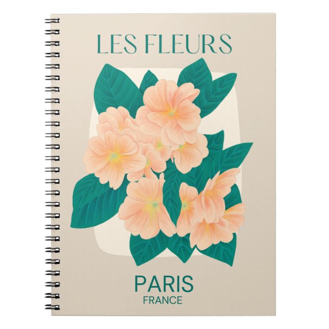 Caderno Espiral Notebook Les Fleurs Paris (Frente)