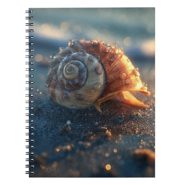 Caderno Espiral Notebook leve de Ouro Spiral Seashell (Frente)