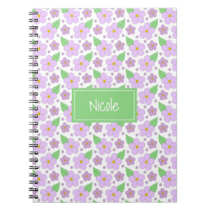 Caderno Espiral Notebook Lilac Flowers