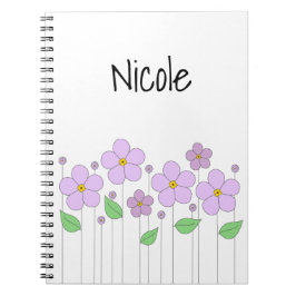 Caderno Espiral Notebook Lilac Flowers