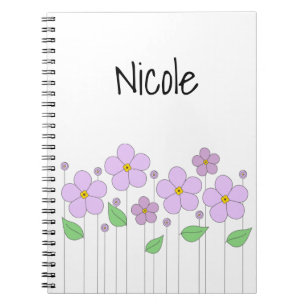 Caderno Espiral Notebook Lilac Flowers