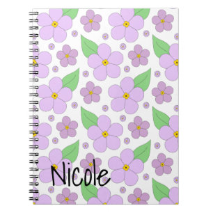 Caderno Espiral Notebook Lilac Flowers