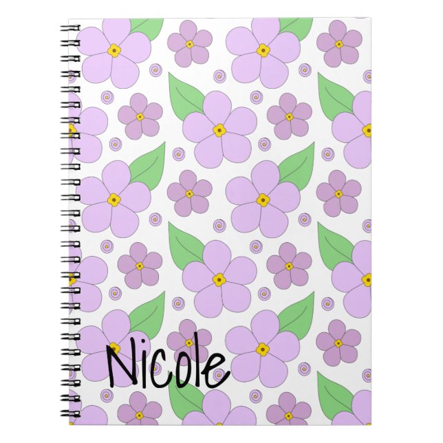 Caderno Espiral Notebook Lilac Flowers (Frente)