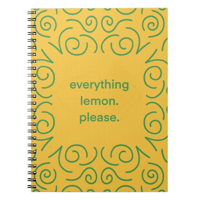 Caderno Espiral Notebook limão tudo espiralado (Frente)