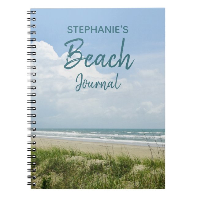 Caderno Espiral Notebook litoral personalizado com Diário de praia (Frente)