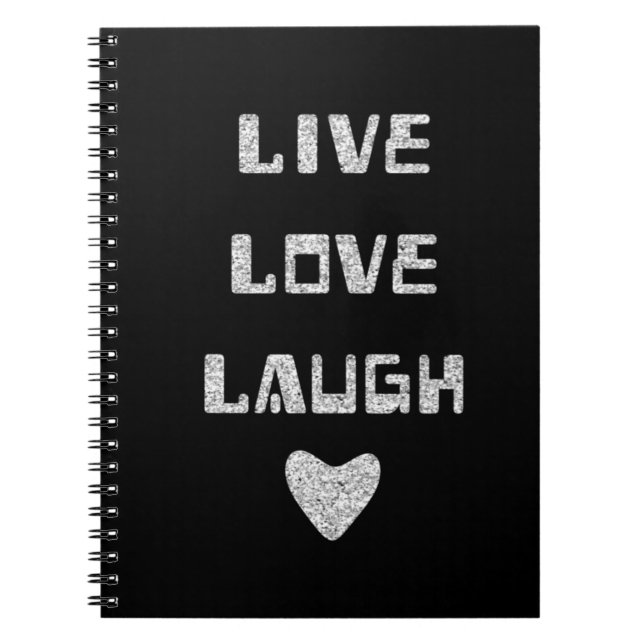 Caderno Espiral Notebook - Live Love Laugh (Frente)