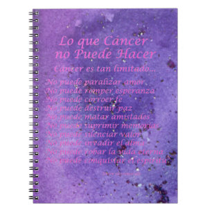 Caderno Espiral Notebook Lo que Cáncer No Puede Hacer Purple