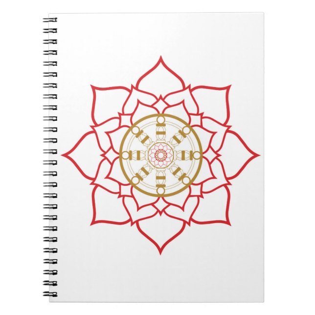 Caderno Espiral Notebook Lotus Dharma Wheel (Frente)