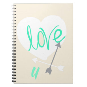 Caderno Espiral Notebook Love U Heart Arrows
