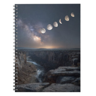 Caderno Espiral Notebook Lunar Phases Canyon Night