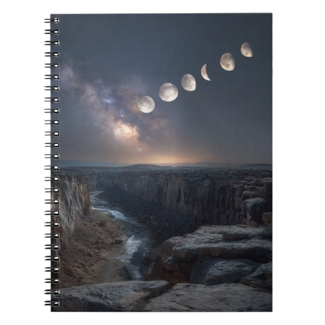 Caderno Espiral Notebook Lunar Phases Canyon Night (Frente)