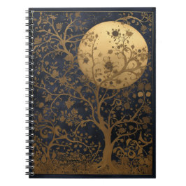 Caderno Espiral Notebook Lunar Tree bonito e ilustrado