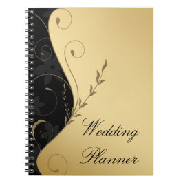Caderno Espiral Notebook Luxury Dourado-Negro Planner