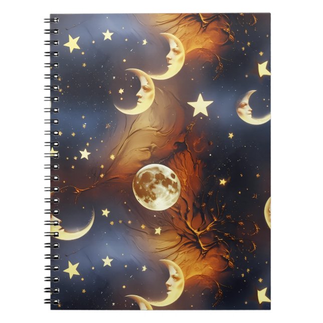 Caderno Espiral Notebook – Luxury Fiery Orange Celestial (Frente)