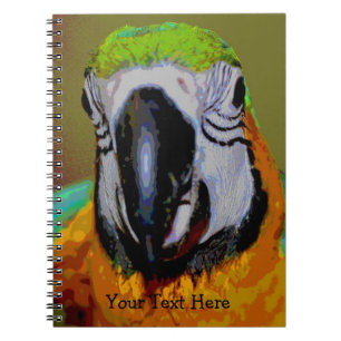 Caderno Espiral Notebook Macaw Parrot Bird Art