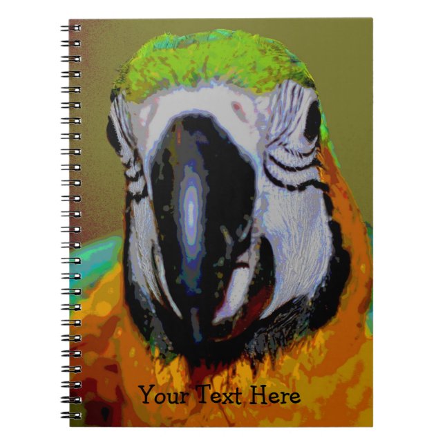 Caderno Espiral Notebook Macaw Parrot Bird Art (Frente)