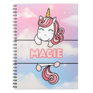 Caderno Espiral Notebook Macie Unicorn Girlie Personalizado