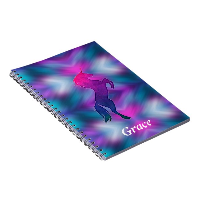 Caderno Espiral Notebook Mágico Unicórnio Personalizado (Lado Direito)