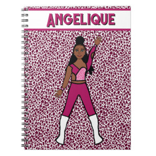 Caderno Espiral Notebook Majorette Dancer Berry Leopard