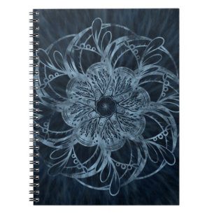 Caderno Espiral Notebook Mandala Azul no Mar Profundo