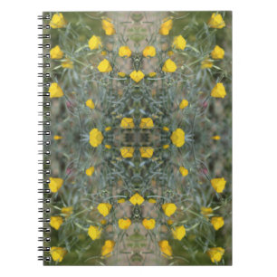 Caderno Espiral Notebook Manteiga Amarelo California Poppy Pattern