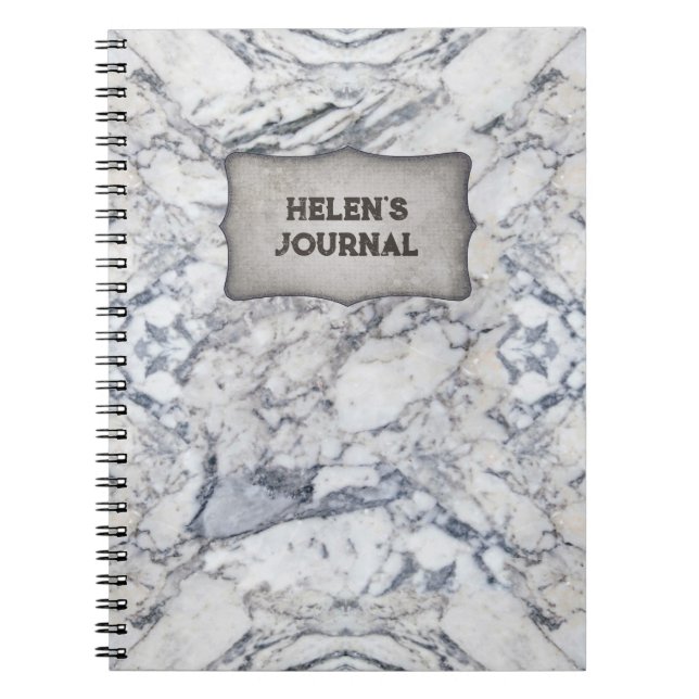 Caderno Espiral Notebook "Marble" com seu nome (Frente)