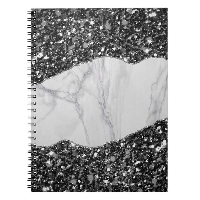 Caderno Espiral Notebook Marble Glitter Spiral (Frente)