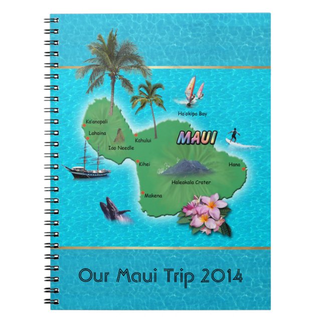 Caderno Espiral Notebook Maui Map (Frente)
